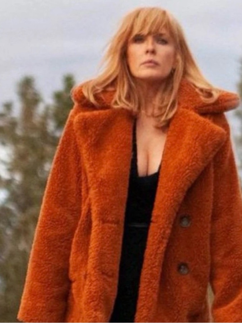 Rust Orange Faux Shearling Coat - Women's Plush Teddy Jacket